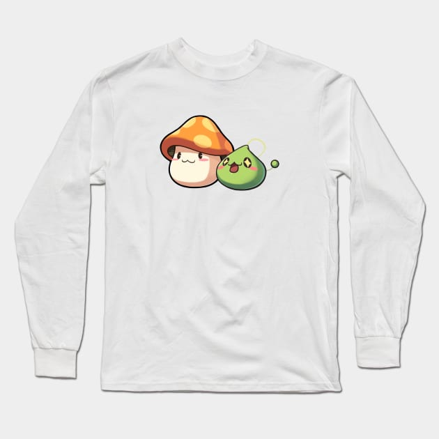 MapleStory Orange Mushroom and Slime T-Shirt Long Sleeve T-Shirt by chongmingnomi